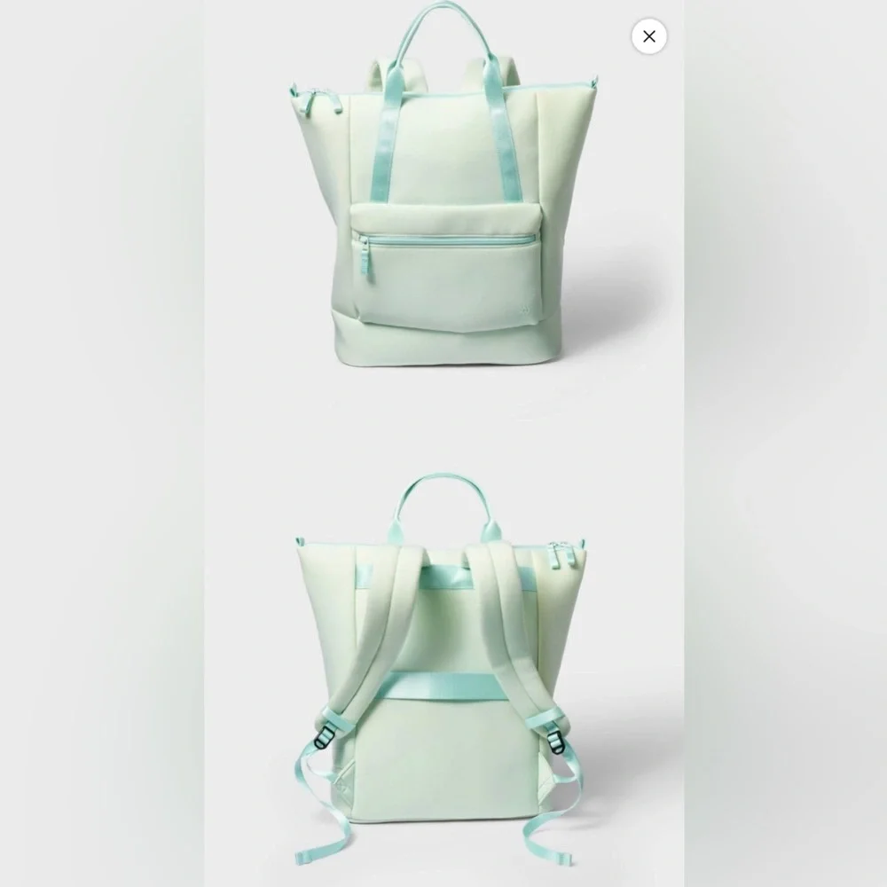 Faux Neoprene Backpack Mint Green